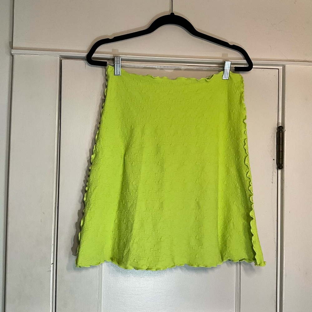 Haystacks Lime Jacquard Bias Skirt